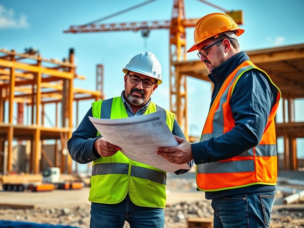 Construction professionals at work